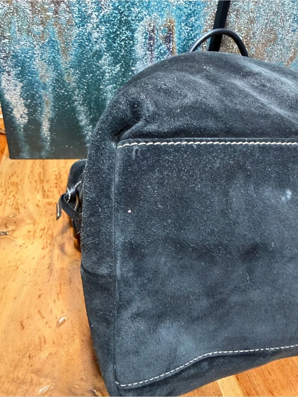 Dooney & Bourke Y2K Late 2000s Dillen Suede Double Pocket Satchel Black
